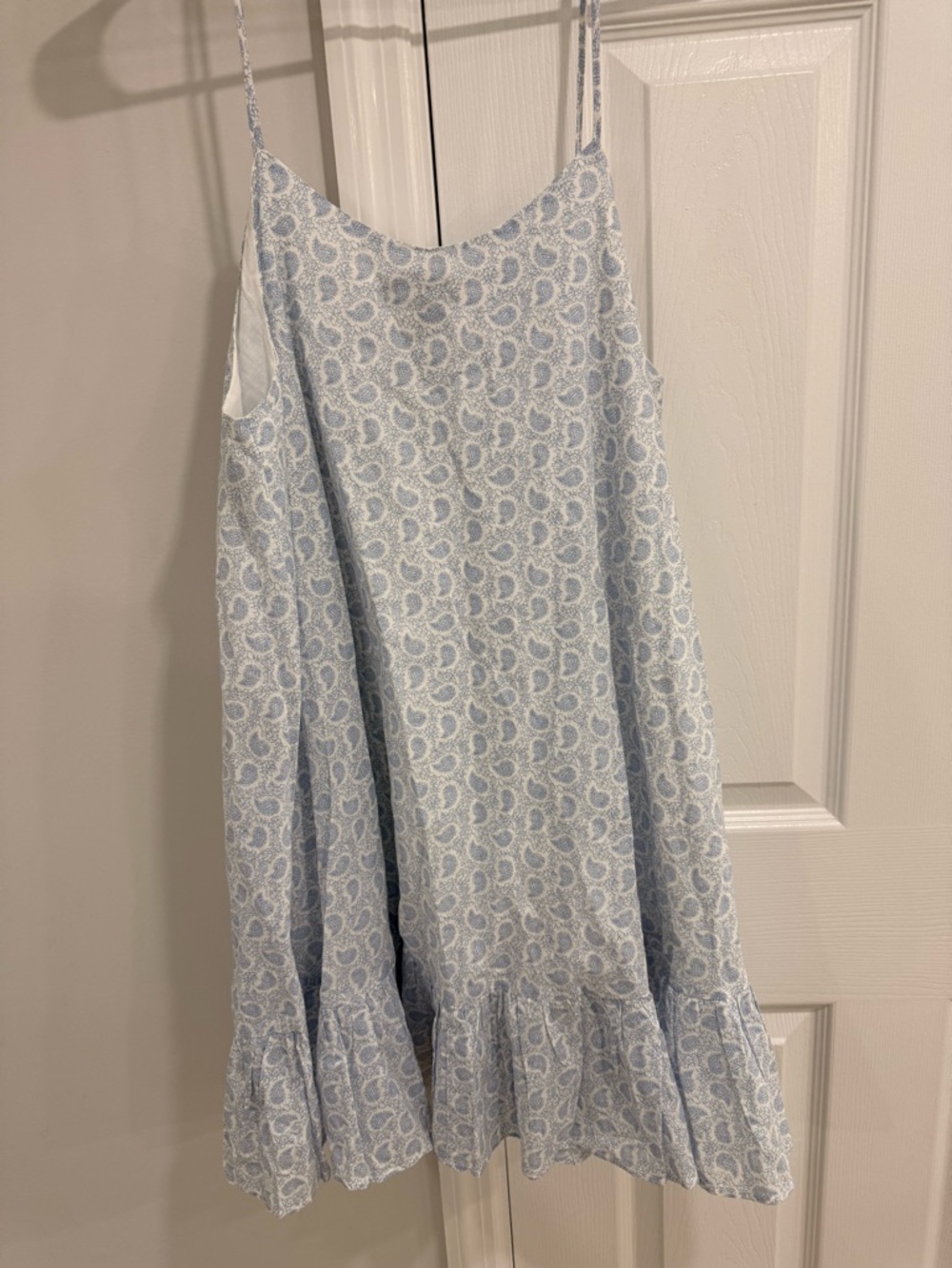 Aqua Summer Pale Blue Paisley Mini Slip Dress - Picture 7 of 7